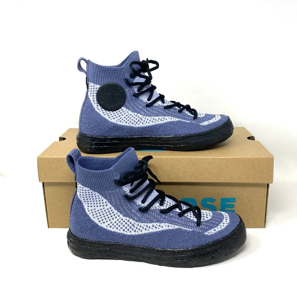 💖MEGA SALE💖Converse Ctas Crater Black Blue White High Women Shoe Knit 172032C